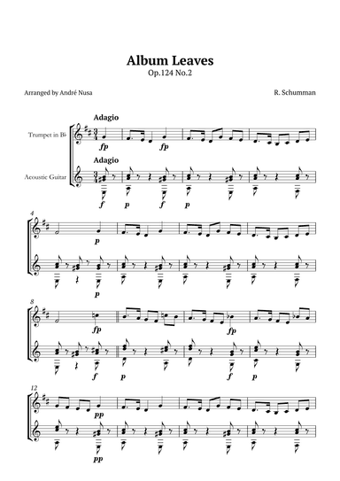 Album Leaves Op.124 No.2 (arr. André Nusa)
