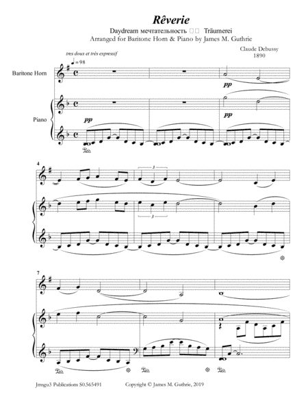 Debussy: Reverie for Baritone Horn & Piano (arr. James M. Guthrie)