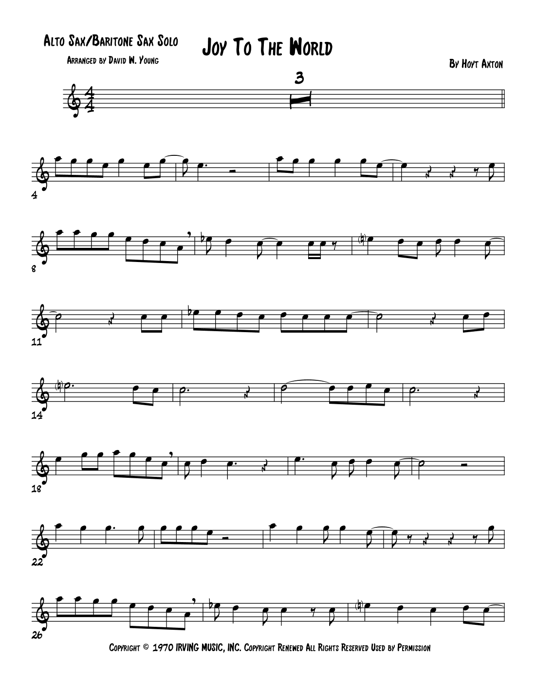 Joy To The World (arr. David W. Young)