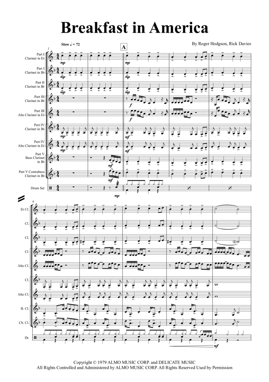 Breakfast In America (arr. Thomas Graf)