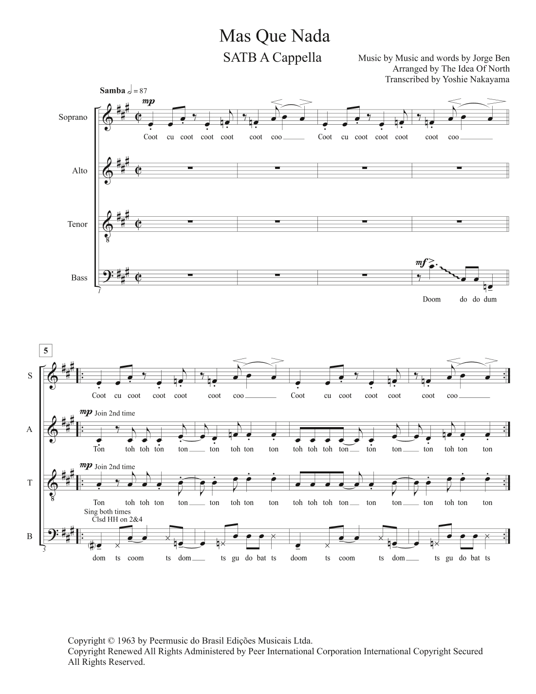 Mas Que Nada (arr. Yoshie Nakayama)