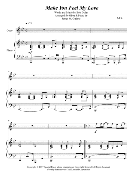 Make You Feel My Love (arr. James M. Guthrie)