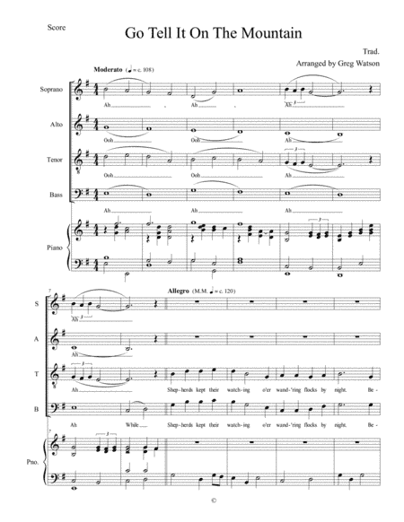 Go Tell It On The Mountain (arr. Greg Watson)