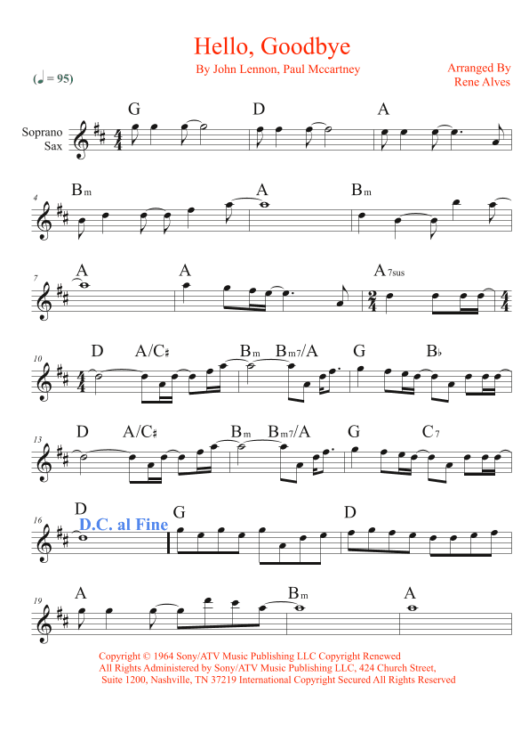 Hello, Goodbye (arr. Rene Alves)