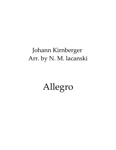 Allegro (arr. Nick Lacanski)