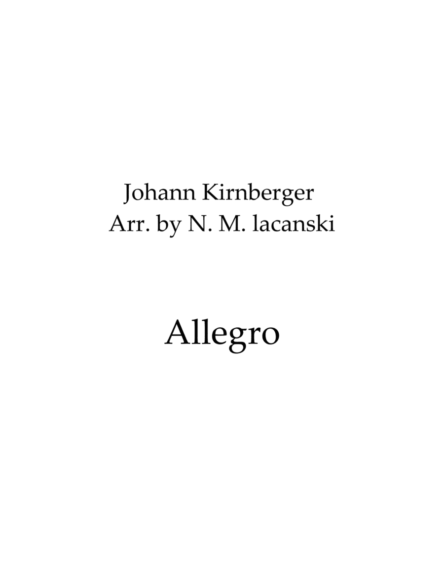Allegro (arr. Nick Lacanski)