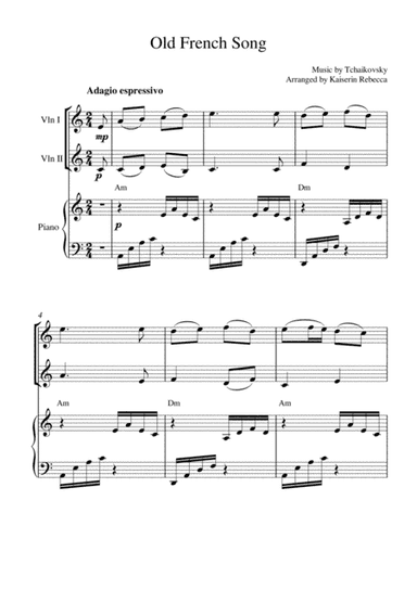 Old French Song (violin duet and piano accompaniment) (arr. Kaiserin Rebecca)