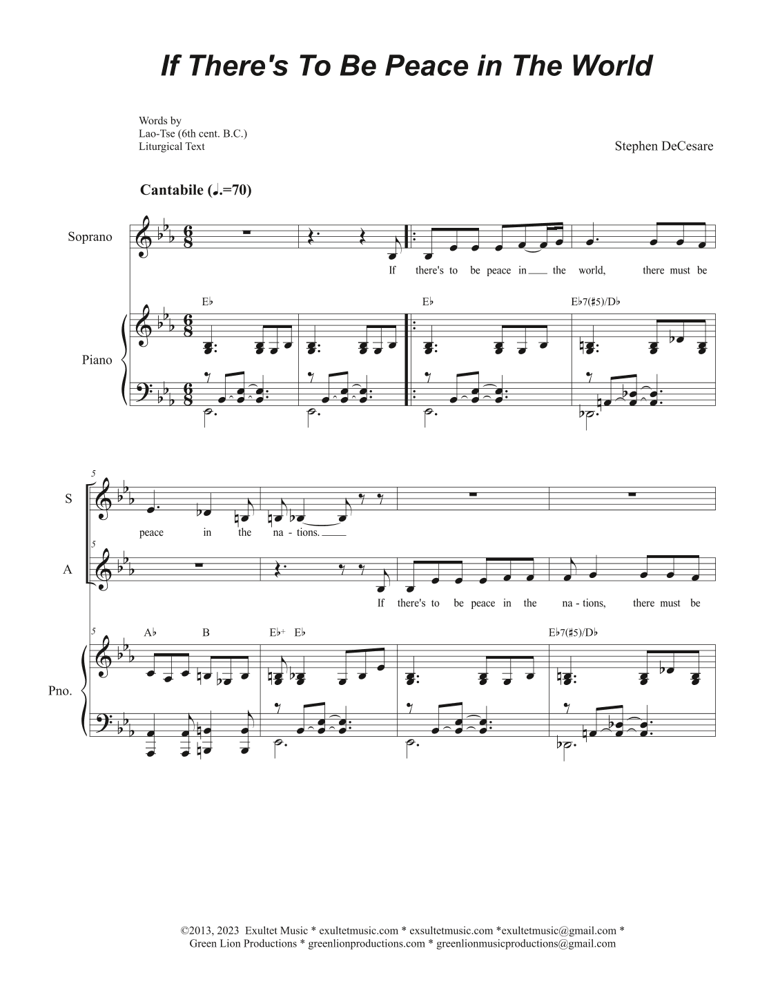 If There's To Be Peace In The World (2-part choir - (SA)