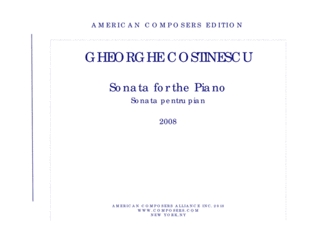 [Costinescu] Sonata for the Piano