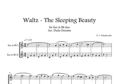 Waltz - The Sleeping Beauty (SAX IN Bb DUO ) TCHAIKOVSKY - beginner - Disney (arr. Duda Oriontte)