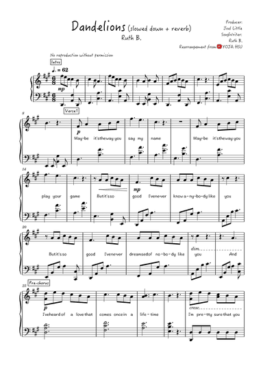 Dandelions (arr. YOJA HSU)