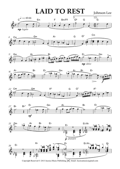 Laid To Rest - simple lead sheet