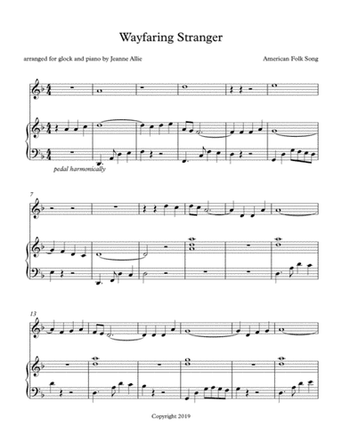 Wayfaring Stranger (glock/piano duet) (arr. Jeanne Allie)