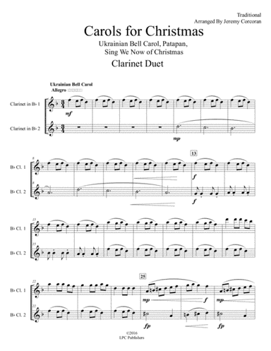Carols for Christmas A Medley for Two Clarinets (arr. Jeremy Corcoran)
