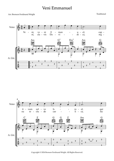 Veni Emmanuel (arr. Bronson Ferdinand Wright)