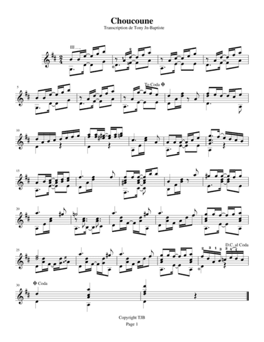 Choucoune (arr. Tony Jean-Baptiste)