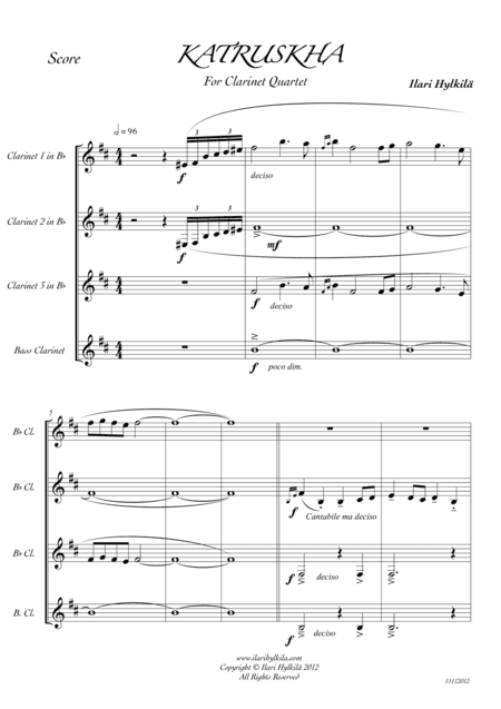 Katruskha (Clarinet quartet)