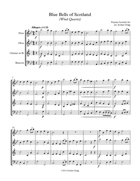 Blue Bells of Scotland (Wind Quartet) (arr. Jordan Grigg)