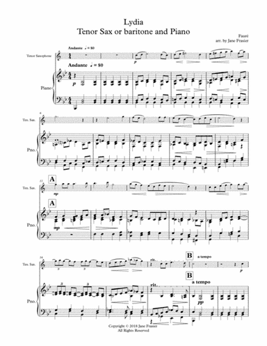 Lydia (arr. Jane Frasier)