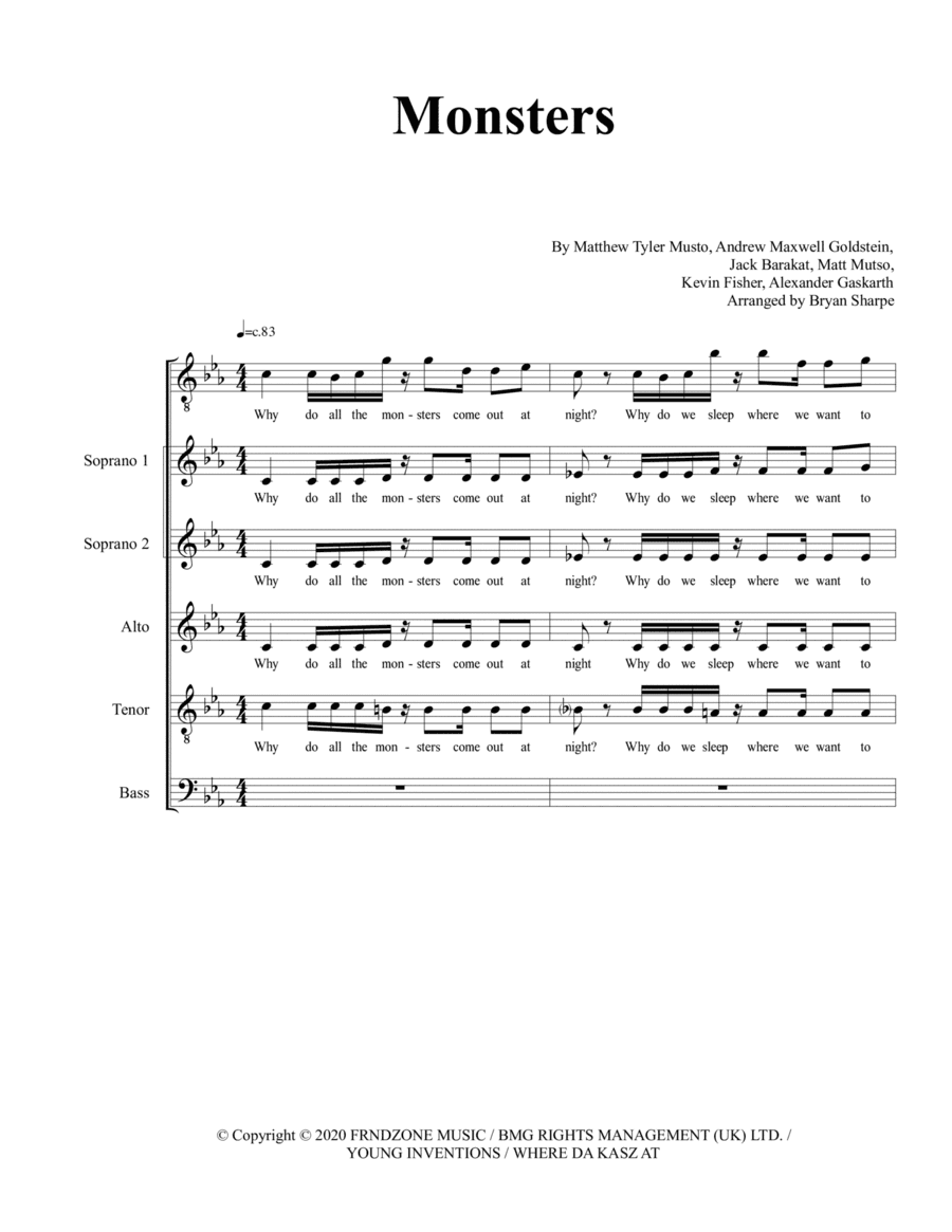 Monsters (arr. Bryan Sharpe)
