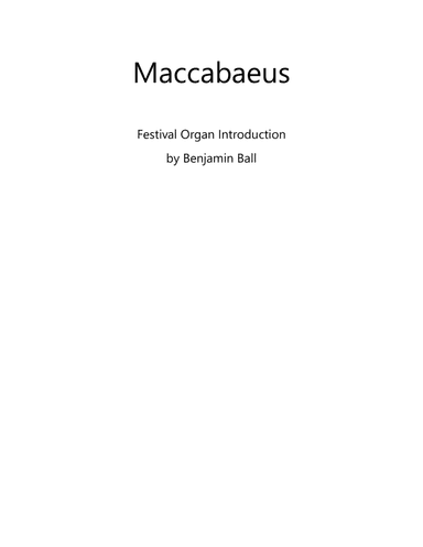 Maccabaeus (hymn introduction) (arr. Benjamin Ball)