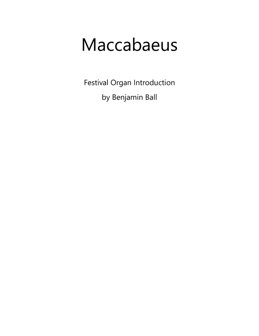 Maccabaeus (hymn introduction) (arr. Benjamin Ball)