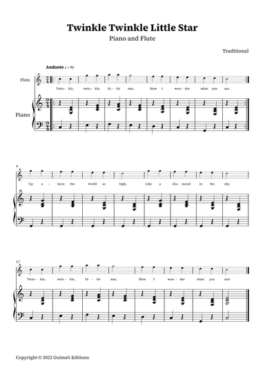 Twinkle Twinkle Little Star (arr. Guima's Editions)