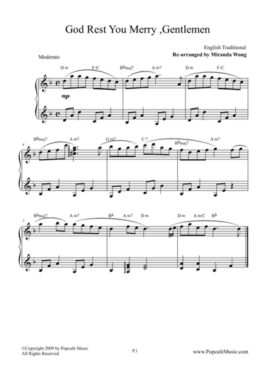 God Rest You Merry, Gentlemen - Romantic Version for Piano Solo (arr. Miranda Wong)