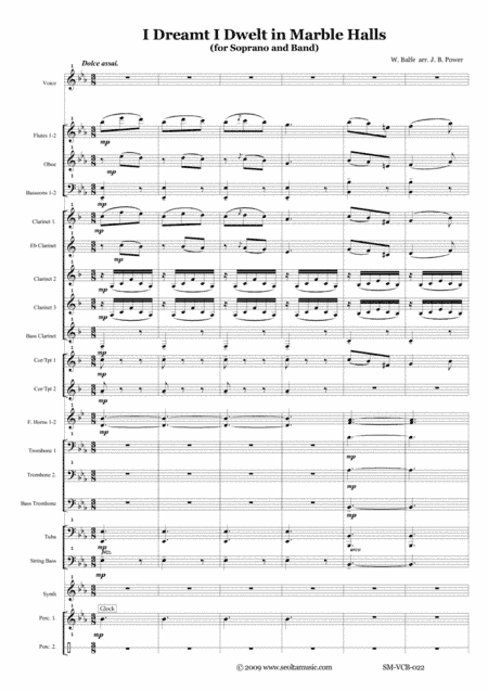 I dreamt I dwelt in Marble Halls (M. Balfe) for soprano and concert band (arr. Mark Armstrong)