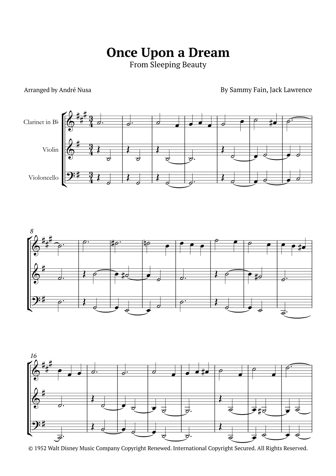 Once Upon A Dream (arr. André Nusa)