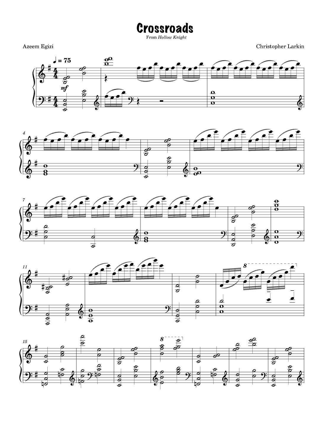 Crossroads (arr. Azeem Egizi)