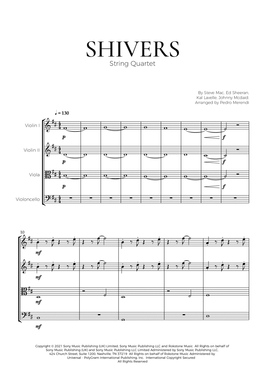 Shivers (arr. Pedro Merendi)