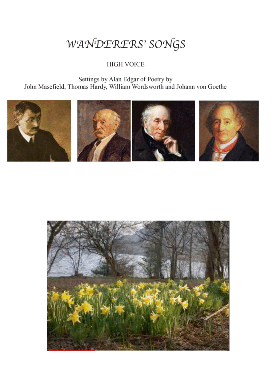 WANDERERS' SONGS: Masefield, Hardy, Wordsworth, Goethe, HIGH VOICE, OBOE & BASSOON or VIOLIN & CELLO