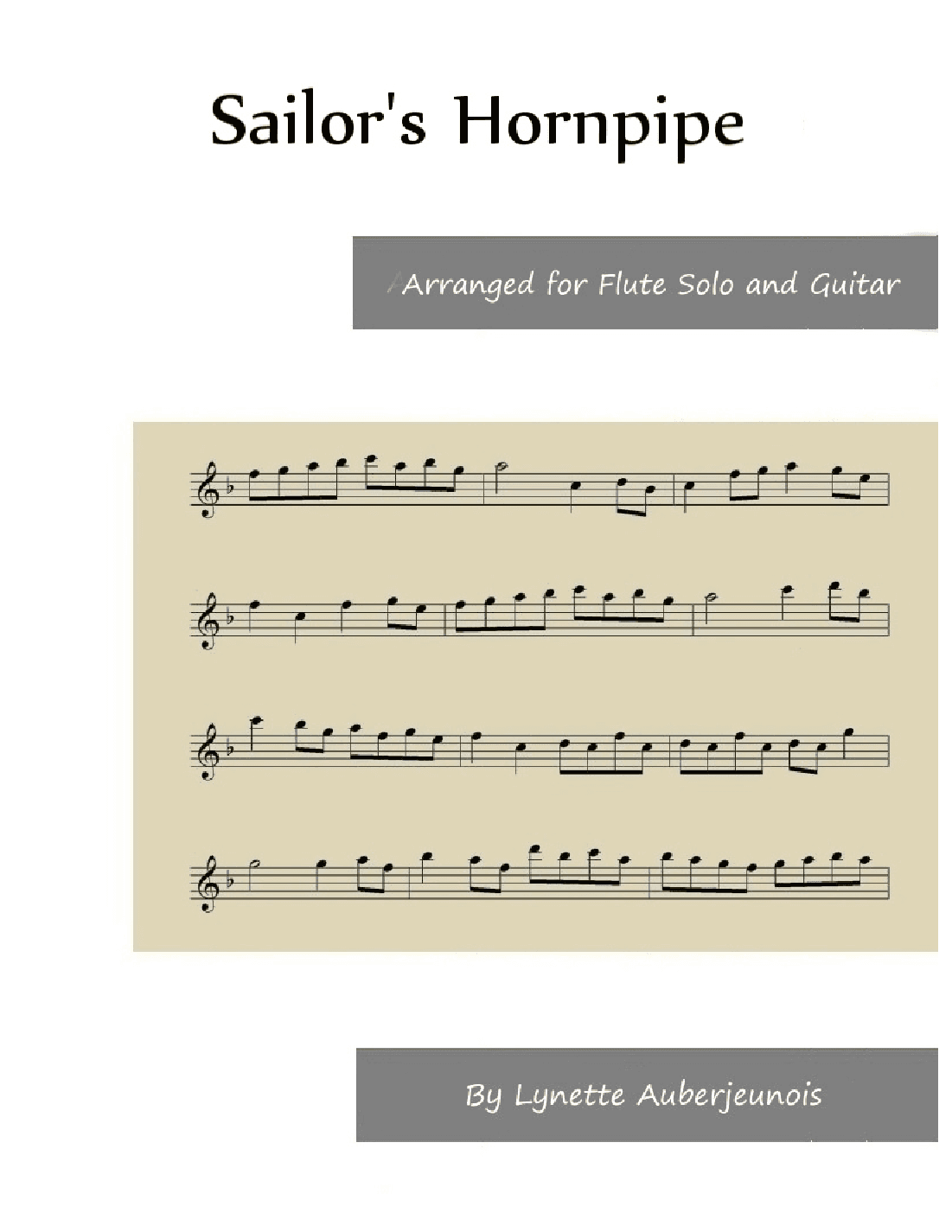 Sailor’s Hornpipe - Flute Solo with Guitar Chords (arr. Lynette Auberjeunois)