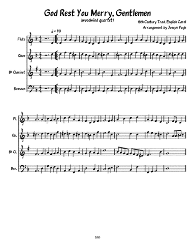 God Rest You Merry Gentlemen (Woodwind Quartet) (arr. Joseph Pugh)