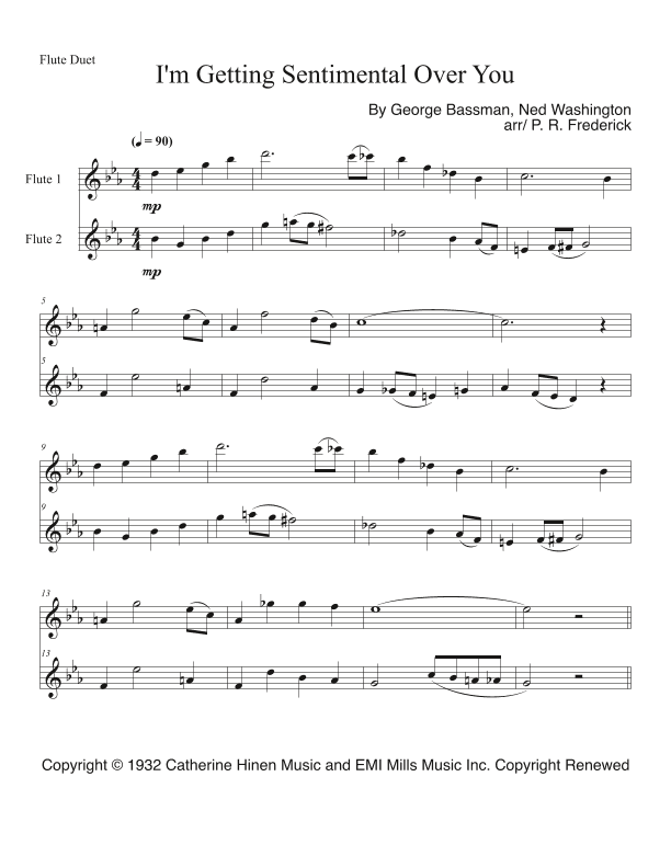 I'm Getting Sentimental Over You (arr. P. R. Frederick)