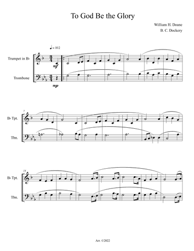 To God Be the Glory (Trumpet and Trombone Duet) (arr. B. C. Dockery)