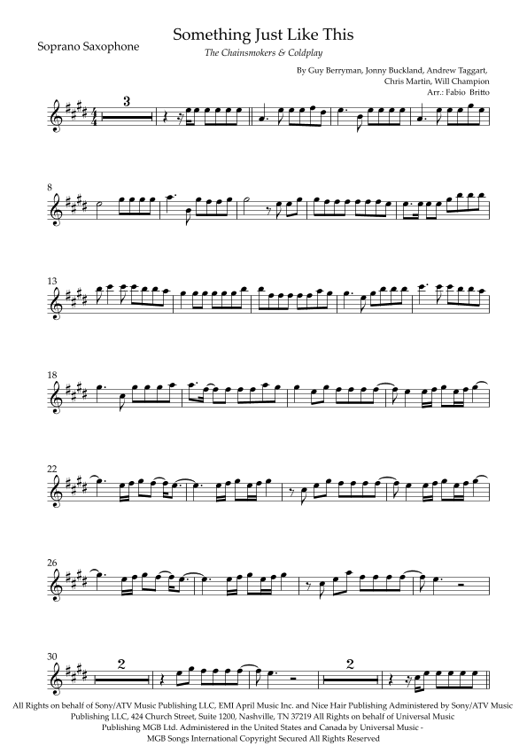 Something Just Like This (arr. Fabio Britto)