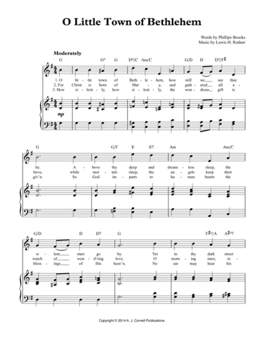 O Little Town of Bethlehem (arr. A. J. Cornell Publications)