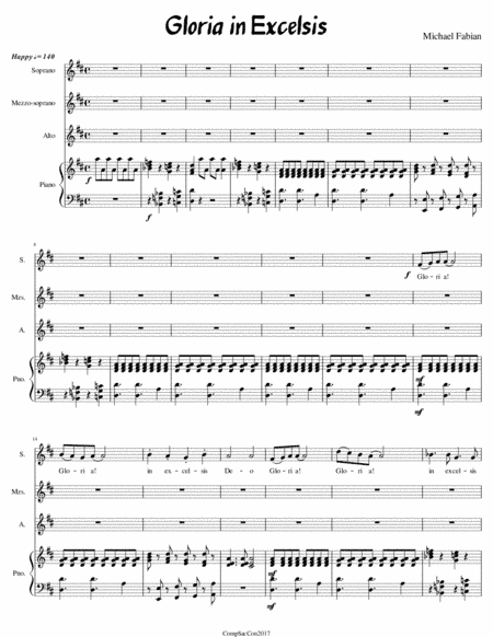 Gloria In Excelsis (SSA)