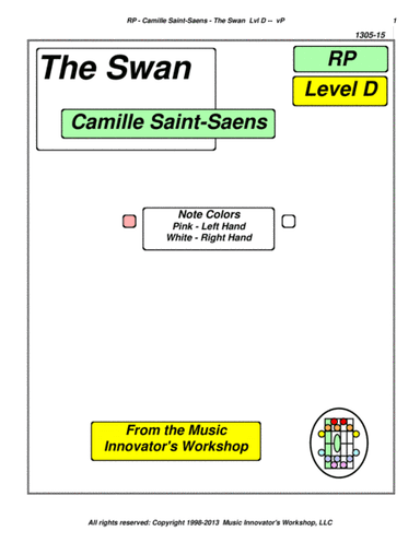 Saint-Saens - The Swan - (Key Map Tablature) (arr. John Honeycutt)