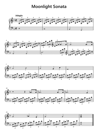 Moonlight Sonata Easy (arr. Funtom)