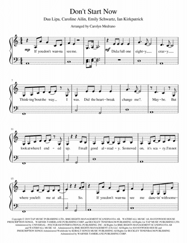 Don't Start Now (arr. Carolyn Medrano)