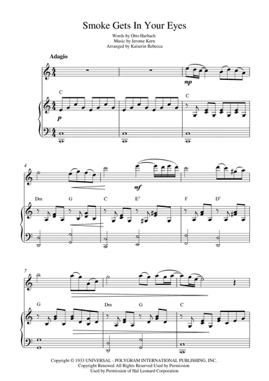 Smoke Gets In Your Eyes (arr. Kaiserin Rebecca)