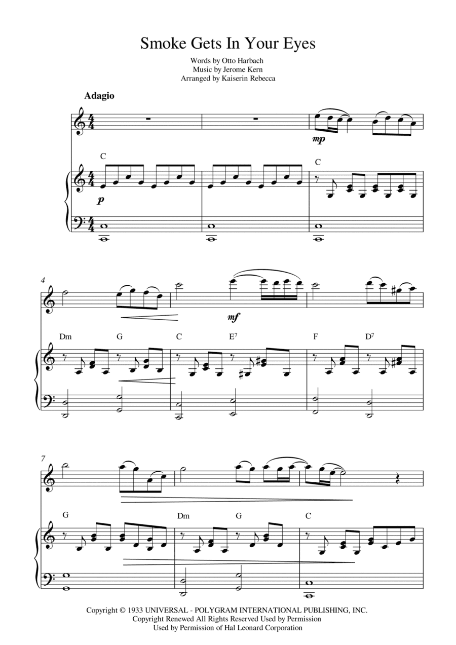 Smoke Gets In Your Eyes (arr. Kaiserin Rebecca)