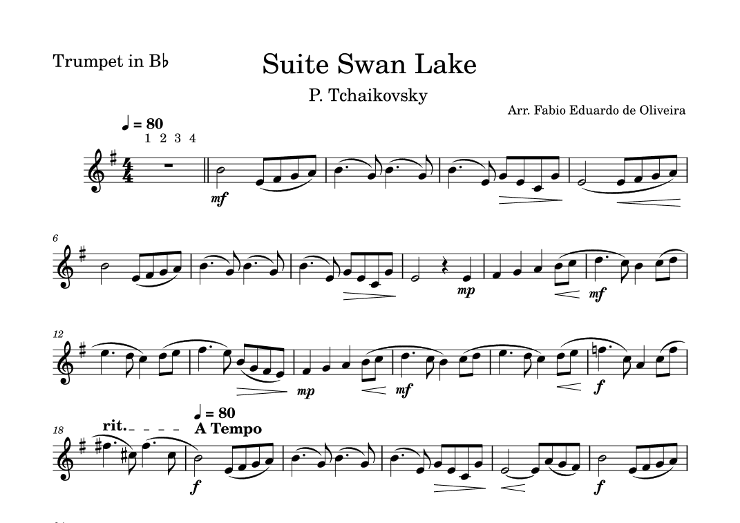 Swan Lake (Tchaikovsky) - Easy Arrangement (arr. Fabio Eduardo de Oliveira)