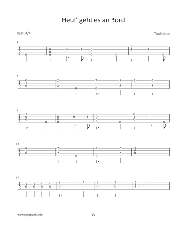 Heut‘ geht es an Bord (arr. Bettina Schipp)