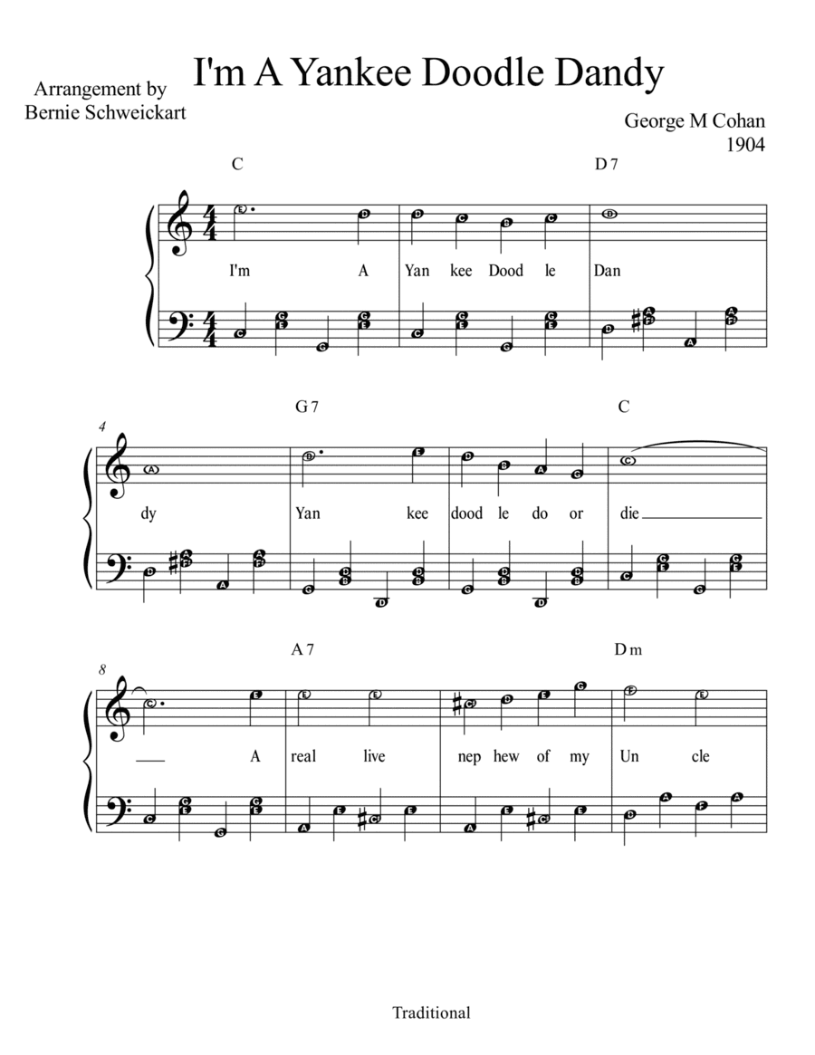 Yankee Doodle Dandy (BIG NOTE Version) (arr. Bernie Schweickart)