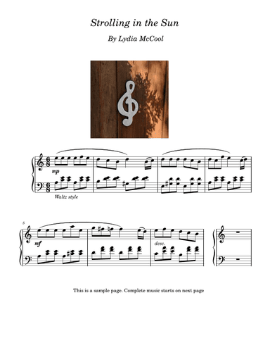 Lydia McCool: Strolling in the Sun, for piano solo