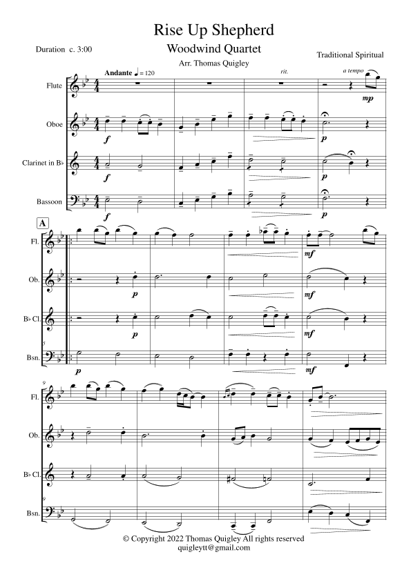 Rise Up Shepherd (arr. Thomas Quigley)